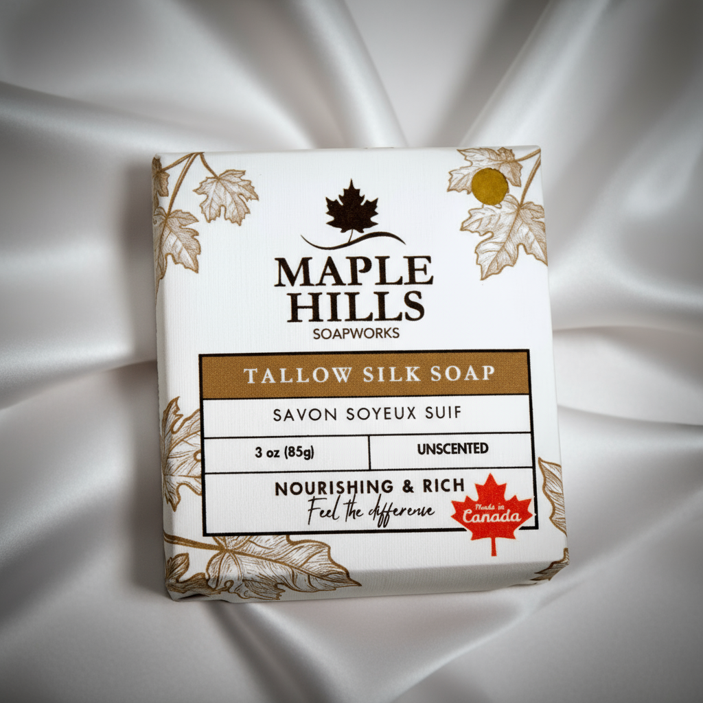 Unscented Tallow Silk Soap Bar