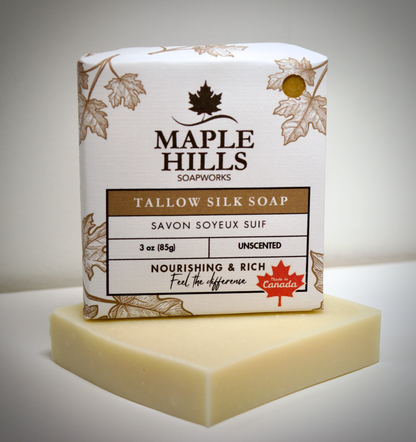 Unscented Tallow Silk Soap Bar