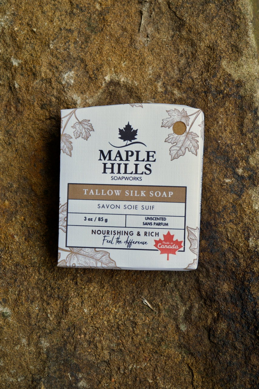 Unscented Tallow Silk Soap Bar