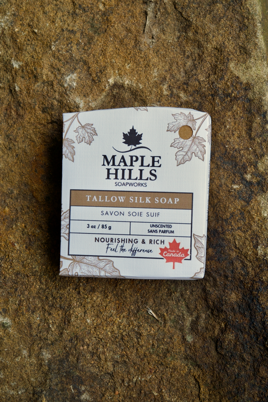 Unscented Tallow Silk Soap Bar